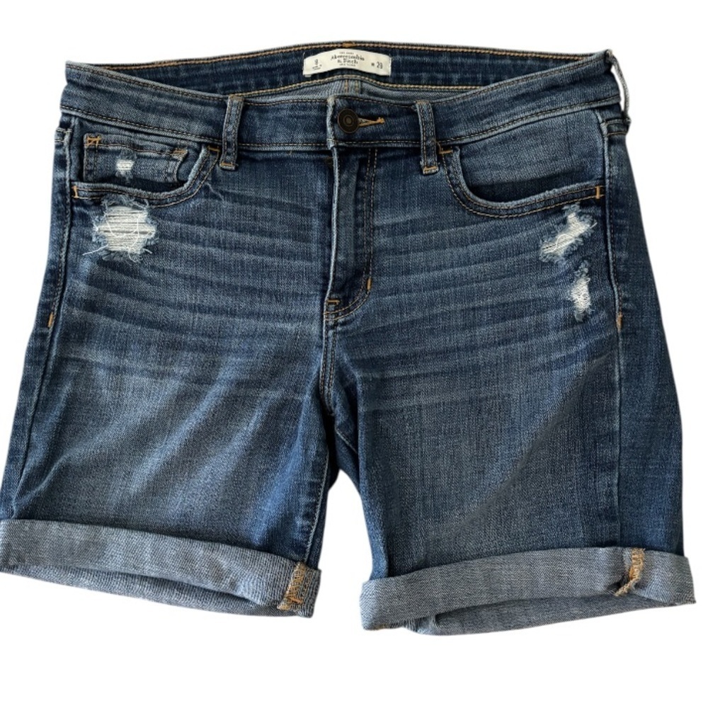 Abercrombie &  Fitch Rolled Hem Jean Shorts EUC